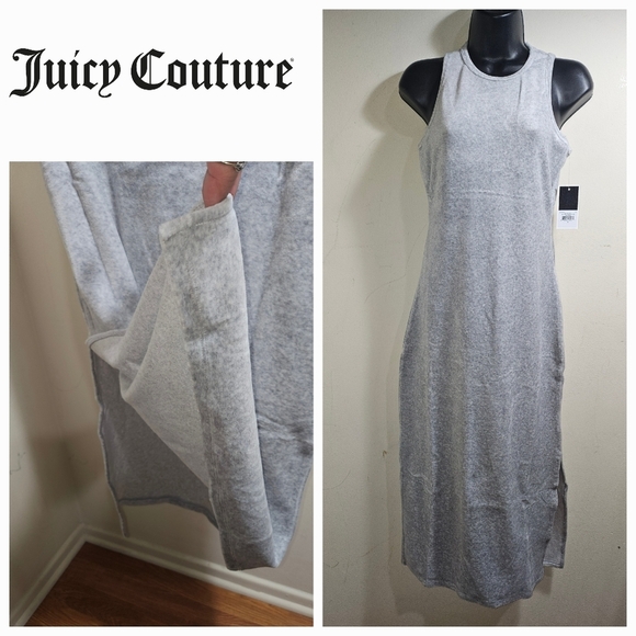 NWT Juicy Couture Velour Tank Dress Small Gray - Picture 2 of 8